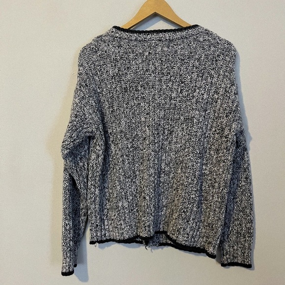 Pache Vintage 90s Black & White Button Cardigan Sweater - Picture 4 of 5